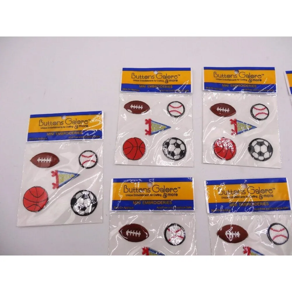Buttons Galore Mini Embroideries Sports Balls 5 in‎ each package 9 Sealed Packs